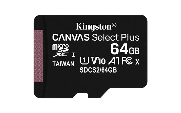 MEMORIA KINGSTON MICROSD CANVAS SELECT PLUS 64GB V10 / SIN ADAPTADOR/ 100MB/SEG LECTURA (SDCS2/64GBSP) MEMORIA KINGSTON MICROSD CANVAS SELECT PLUS 64GB V10 / SIN ADAPTADOR/ 100MB/SEG LECTURA (SDCS2/64GBSP)